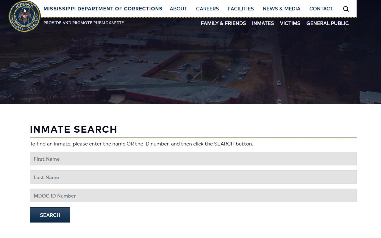 Noxubee County inmate records search through the Mississippi Department of Corrections database